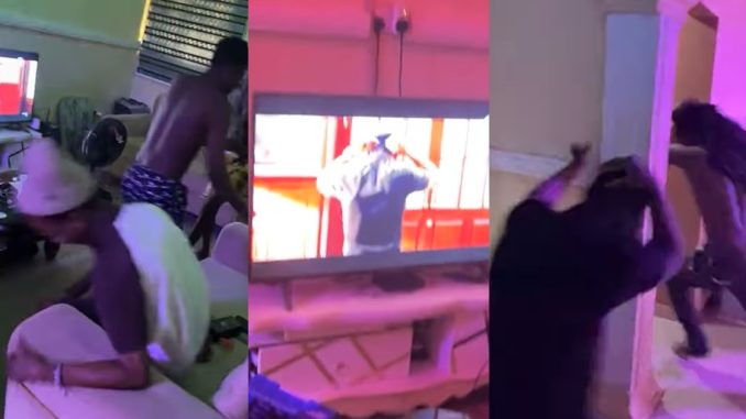 "See Wetin able men dey do" – Nigerian man catches his friends intensely watching a Zee World movie (VIDEO)