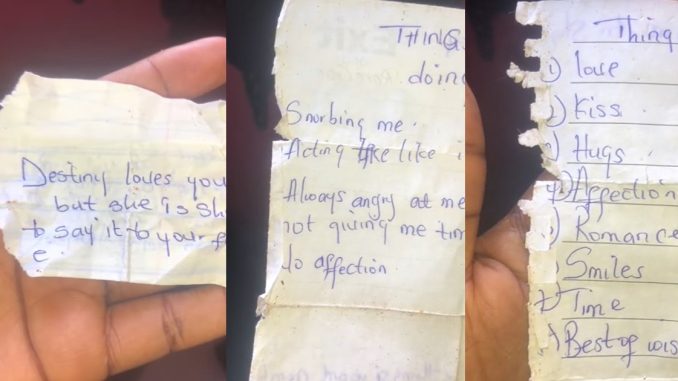 Lady reveals love notes found in her younger sister's school bag (WATCH)