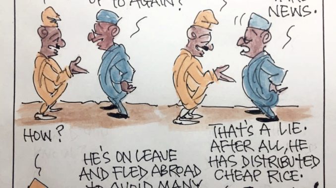 CARTOON OF THE DAY: Real reason Jagaban left Nigeria