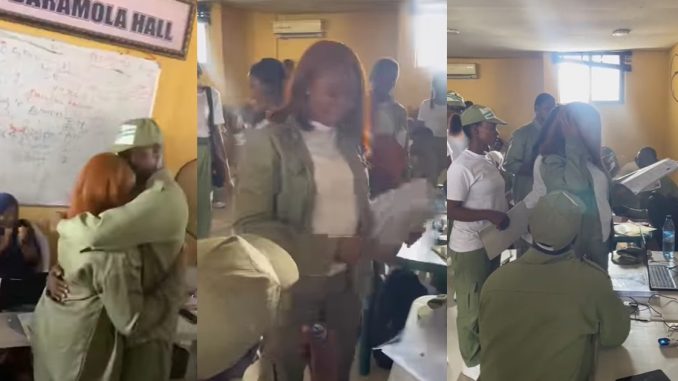 "Omo 500k don sure for these ones like this" – Moment corps member proposed to his girlfriend during monthly clearance (VIDEO)