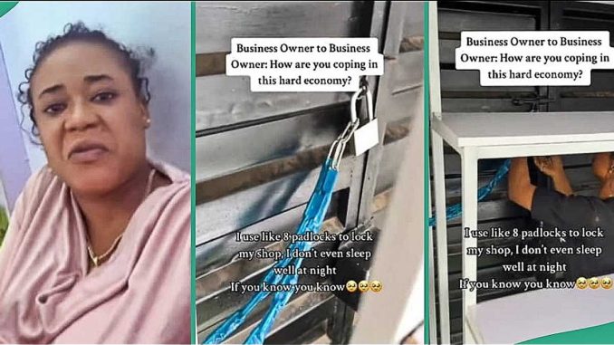 Nigerian Businesswoman Uses 8 Padlocks to Secure Shop in Trending Video, People React