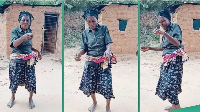 "She Was Hot Since Childhood": Elderly Woman Stands In Front of Mud House to Dance With Energy