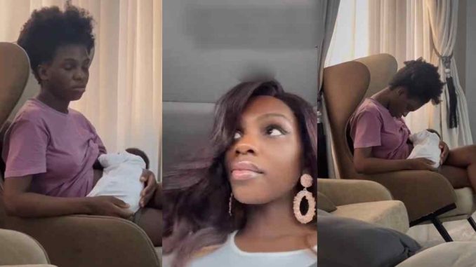 "every video I make of them is always so cute" – Nigerian lady discovers the hilarious videos her husband secretly recorded of her and their baby (WATCH)