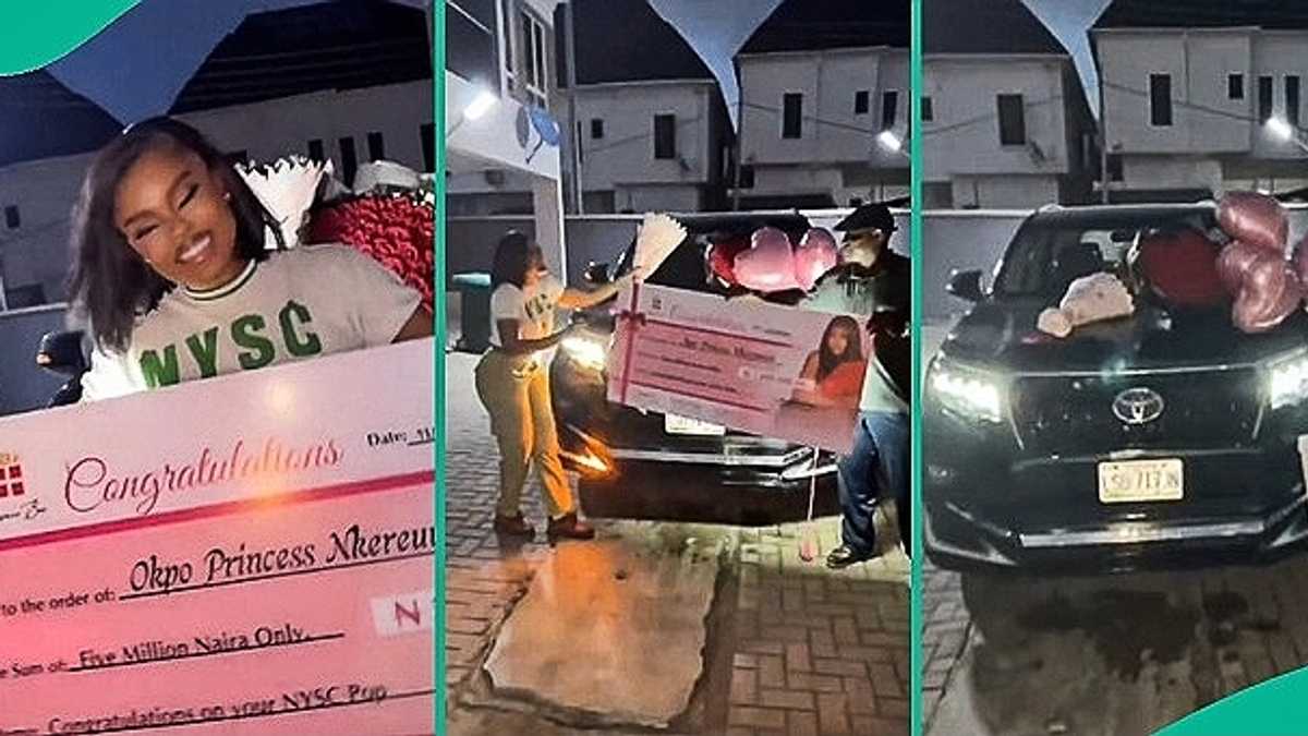 Female Corps Member Gets Brand-new Car, N5 Million on POP Day, Video Gets Attention Online