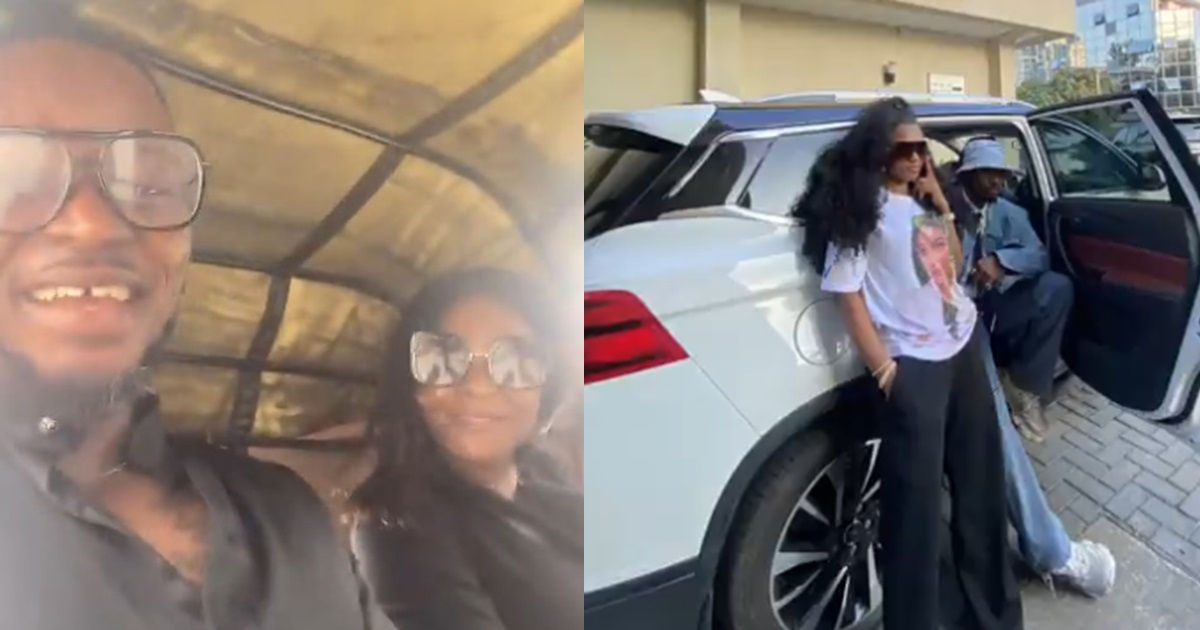 "God did it" – BBNaija Season 9 couple, Kassia and Kellyrae celebrates upgrade from keke napep to car owner with throw (WATCH)back video (WATCH)