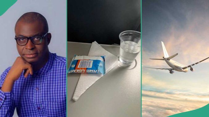 Man Shares Photo of Food He Was Served By Nigerian Airline After Flight Was Rescheduled to 2pm