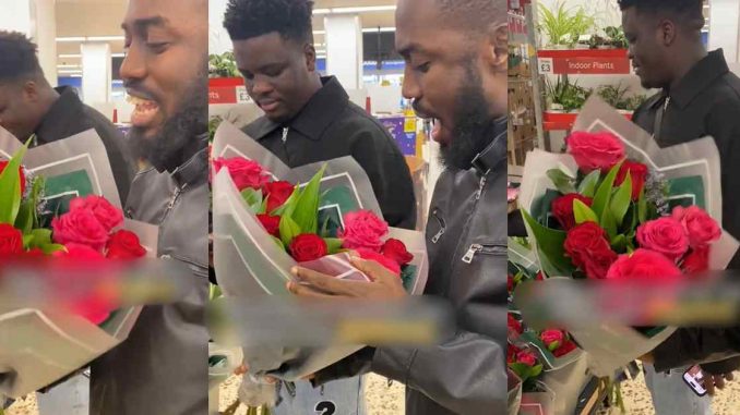 "No wonder Nigerian girls don't appreciate flowers" – Abroad-based Nigerian man queries foreign ladies fascination for flower bouquet (WATCH)