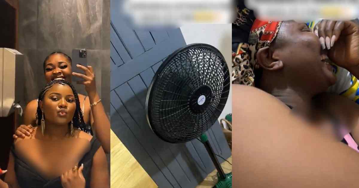 Lady left in st!ches as standing fan imitates ambulance sound (WATCH)