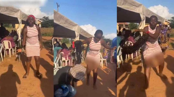 Nigerian lady embarra$$ed her boyfriend with an electrifying dance performance at his friend's party (WATCH)