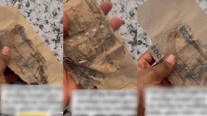 "this money isn't ordinary" – Wedding Gift Leaves Bride Stúnned As She Discover T0rn and Tattered ₦200 note in Envelope (WATCH)