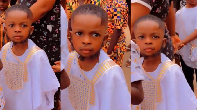 "Egbon at early age" – Little boy with unusual beard sp@rks interest online (VIDEO)