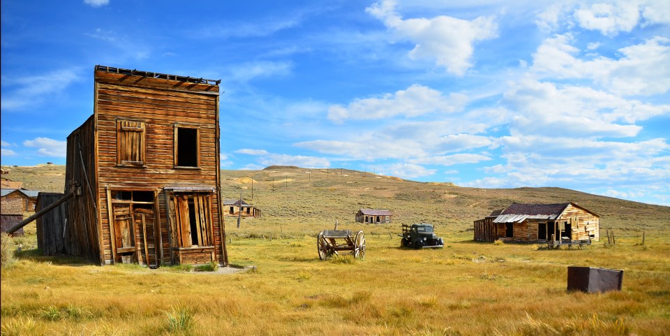 The abandoned ghost town has been frozen time