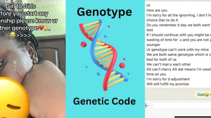 Lady sparks emotions as boyfriend ends relationship over incompatible genotype after test