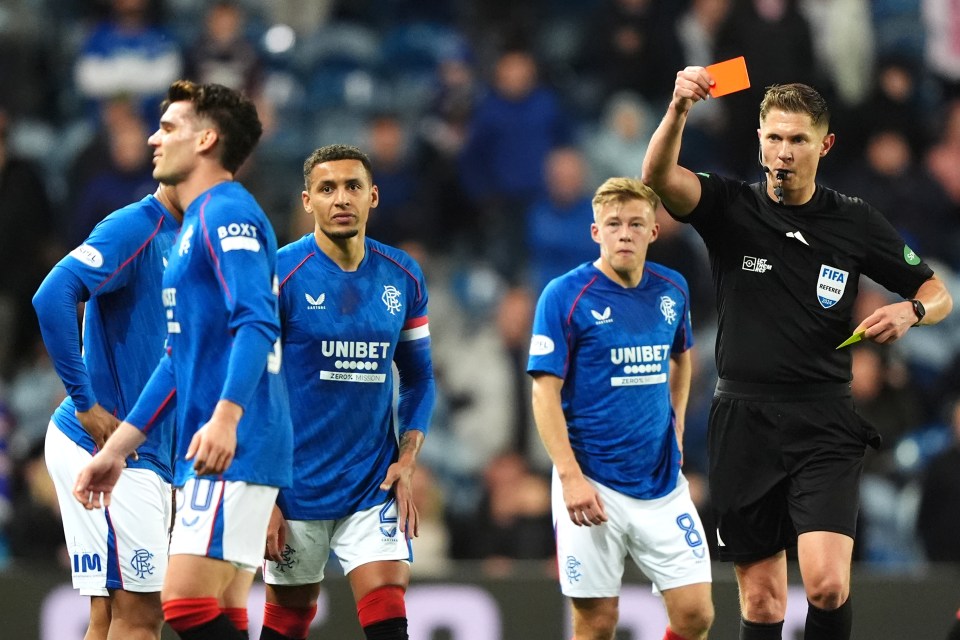 His return to the Gers first team ended with a sending-off