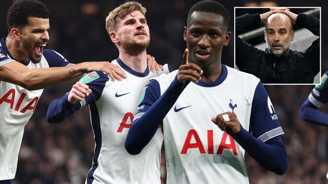 Tottenham 2 Man City 1: Spurs miss chances but cling on to reach Cup quarters as they target first trophy in 17 years