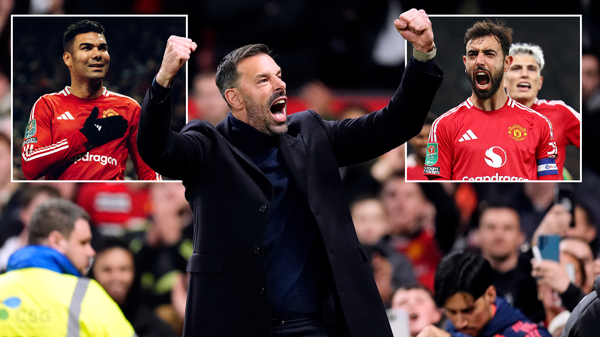 Man Utd 5 Leicester 2: Ruud van Nistelrooy gets off to a flier as Casemiro and Fernandes score two each in Cup mauling