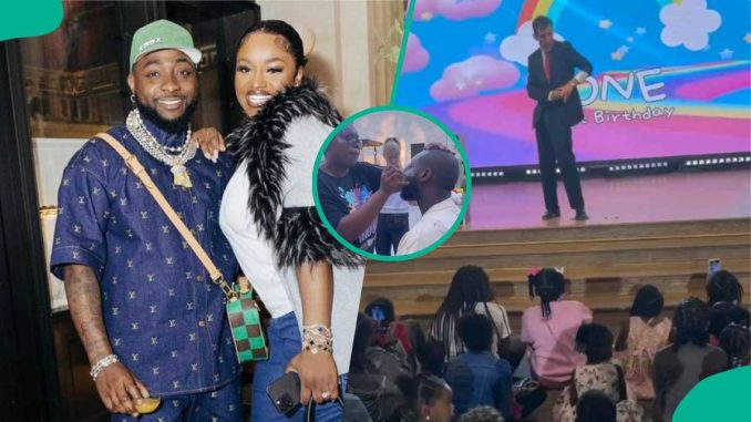 Davido’s Twins’ Atlanta Party: Fun Videos As Kids Turn Up, Female Artist Paints OBO’s Face