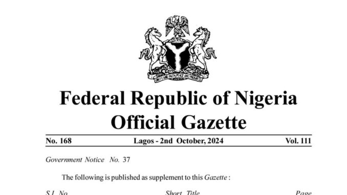 FG Gazettes 2024 Withholding Tax Regulations