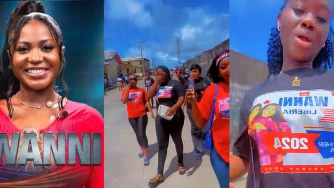 BBNaija: Fans flood streets in customized T-shirts to rally votes for Wanni