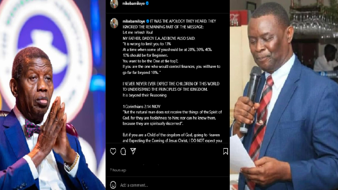 Filmmaker And Evangelist Mike Bamiloye Defends Pastor E. A. Adobye 's Over Tithing Controversy, Claims His Apology Was Misconstrued