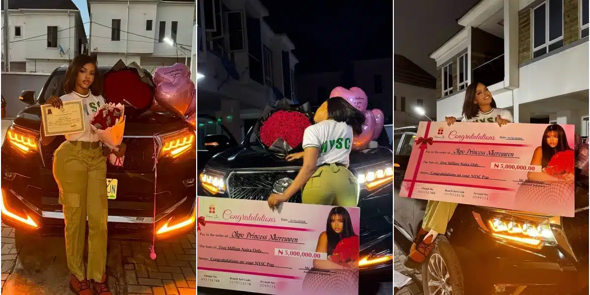 Fine girl privilege gets corper new car, N5m on P.O.P. day