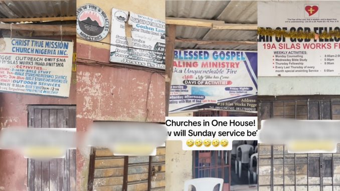 Five churches operating side by side in a house sparks buzz online (VIDEO)