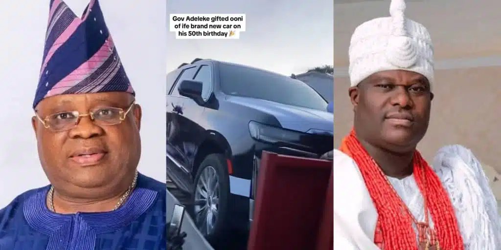 Governor Adeleke gifts Ooni of Ife a new car for 50th birthday