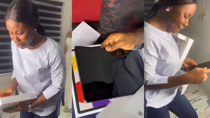 "I didn't see this coming"– Man surprises his wife with new iPad after storage space complaints (WATCH)