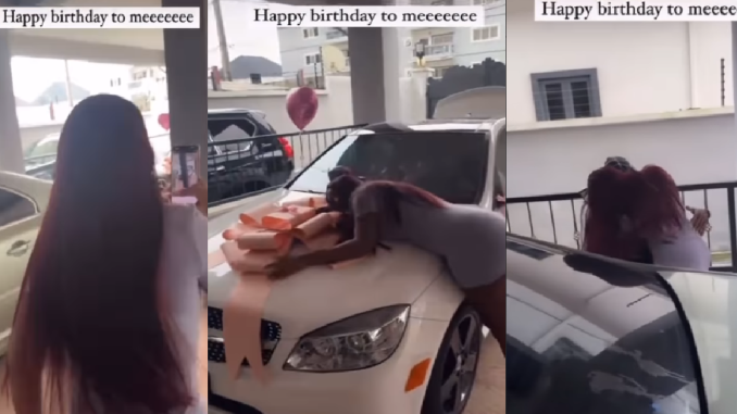 Lady Unable TO Contain Her Excitement After Seeing The Surprise Birthday Gift Her Boyfriend Got Her (VIDEO)