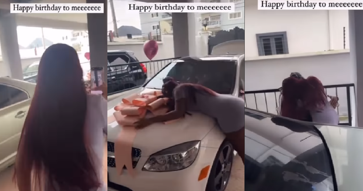 Lady Unable TO Contain Her Excitement After Seeing The Surprise Birthday Gift Her Boyfriend Got Her (VIDEO)