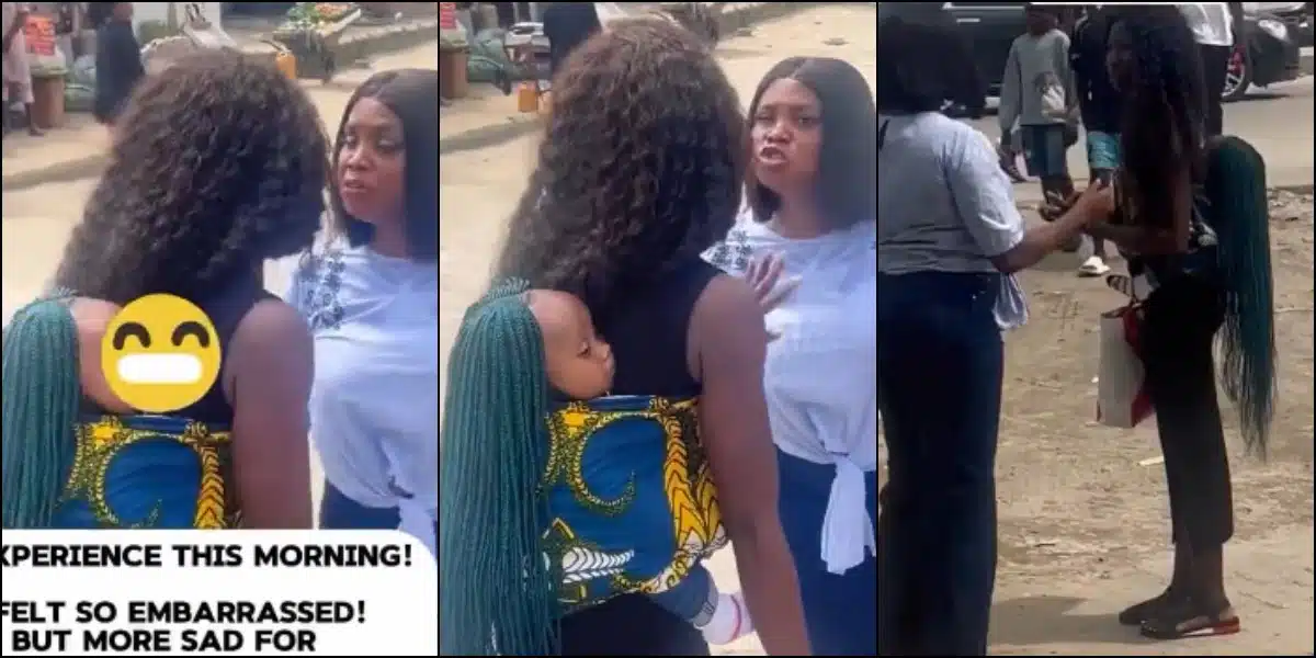 Lady confronts mother in public over choice of hairstyle for her baby