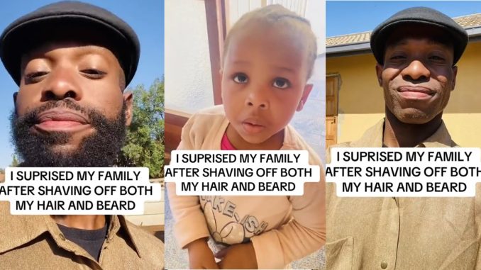 Man shares the reaction of his family after shaving off his hair and beard (WATCH)