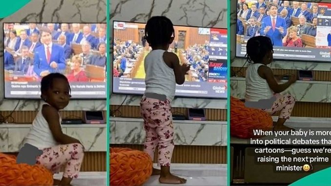 Mum Reacts as Little Daughter Shuns Cartoon Network, Watches Political Debate on Television