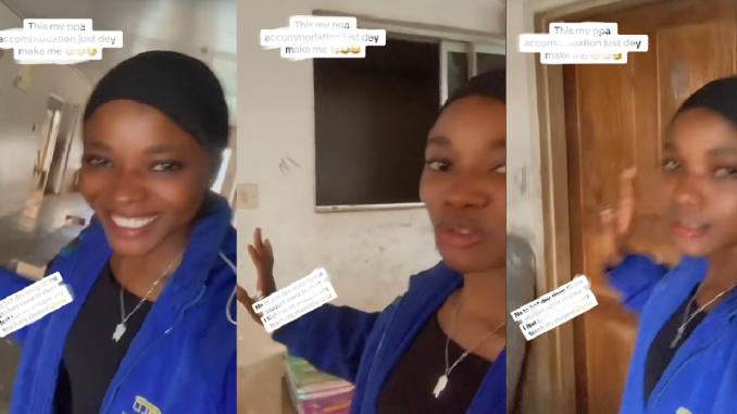 Netizens Marvel As A Female Corps Member Shows Off The Accommodation Her PPA Prepared For Her (WATCH)