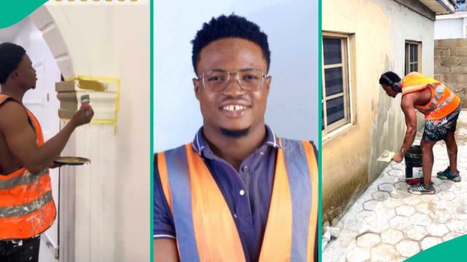 Nigerian Graduate Becomes Painter, Transforms Interior of Building, Many Praise Him