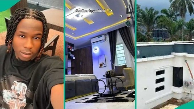 Nigerian Man Completes Fine Bungalow, Shows Off Sleek Building in Viral Video