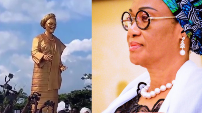 Ooni of Ife unveils first lady, Oluremi Tinubu’s golden statue