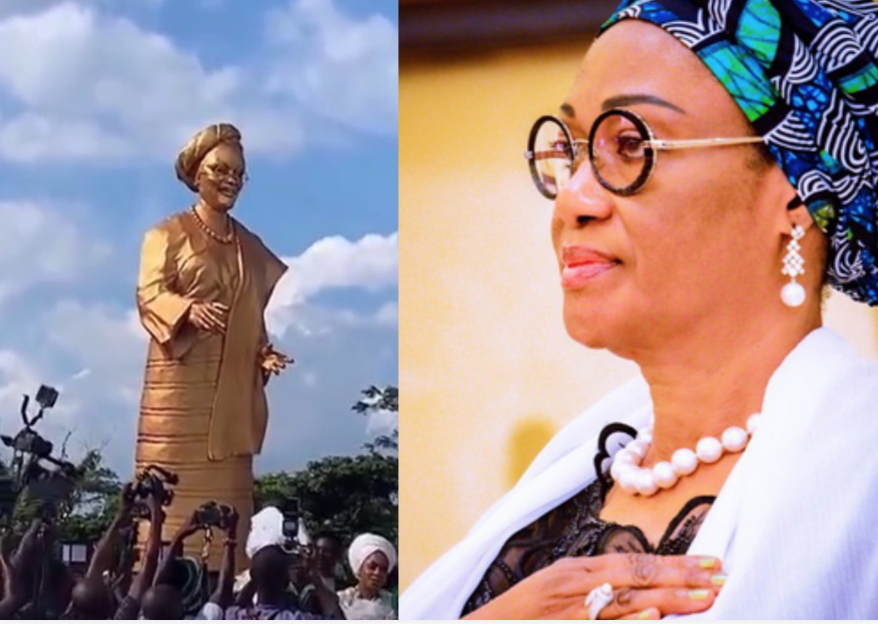 Ooni of Ife unveils first lady, Oluremi Tinubu’s golden statue