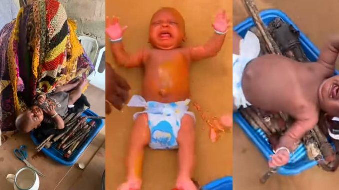 Outrage as video captures baby’s dedication ritual to the gods