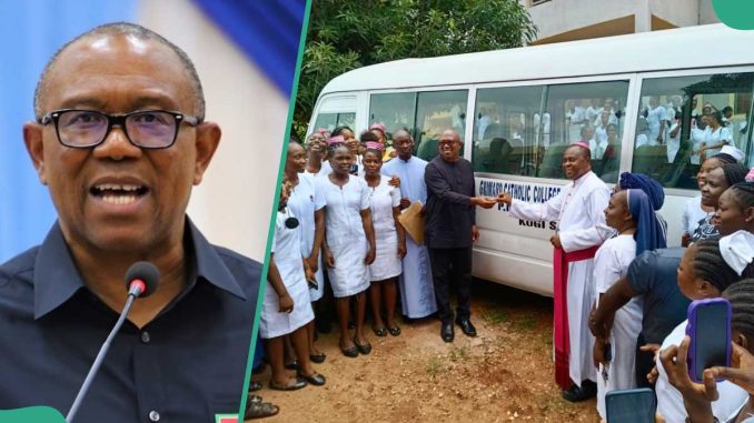 Peter Obi Donates Bus, N5 Million to Kogi Nursing School, Photos Trend