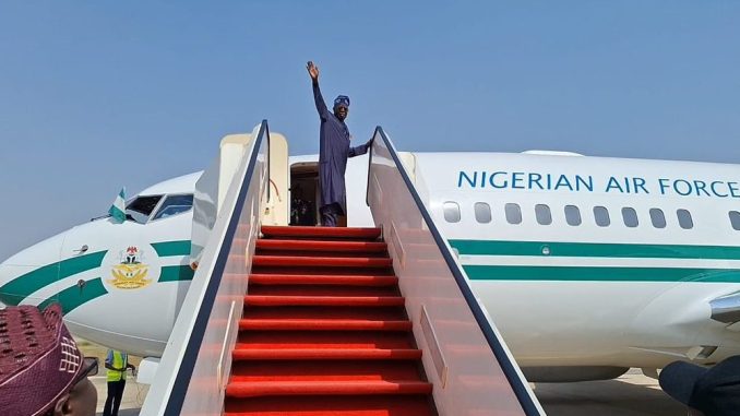 President Tinubu Departs Abuja For UK (Video)