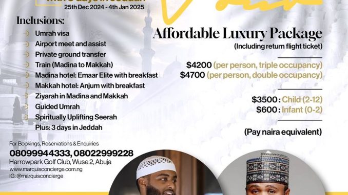 Set Out On A Spiritually Rejuvenating Journey With The Marquis Concierge's December Luxury Umrah Package