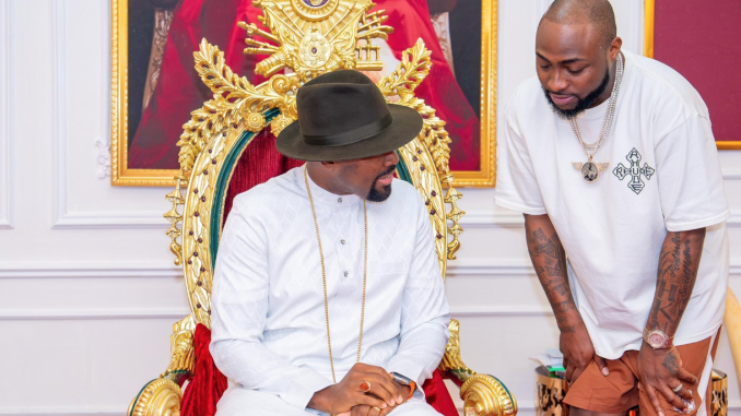 Singer Davido, Phyno visit Olu of Warri (Photos)