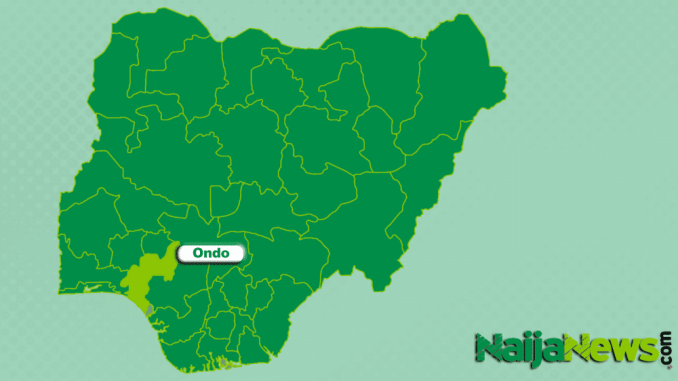 Map of Ondo State, Nigeria