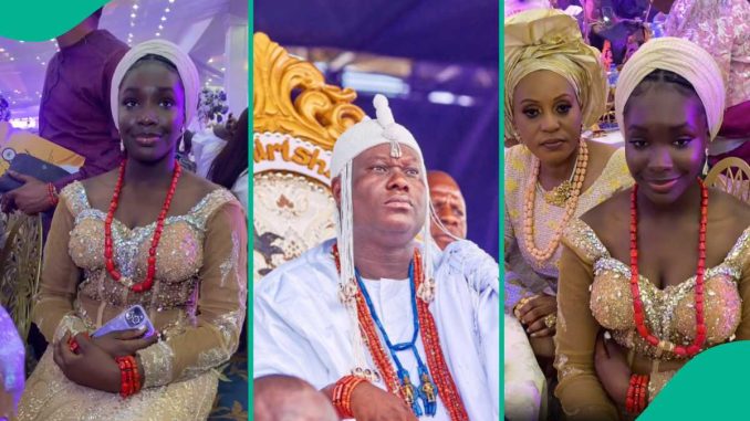 Video of Ooni of Ife’s Daughter at His 50th Birthday Party Trends, Fans Drool: “Is She Single?”