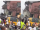 Watch terrifying moment a two-storey building collapsed in Lagos state