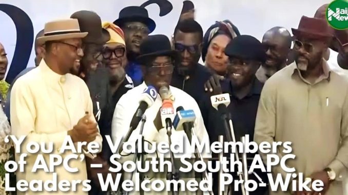 Watch As South-South APC Leaders Welcome Pro-Wike Lawmakers