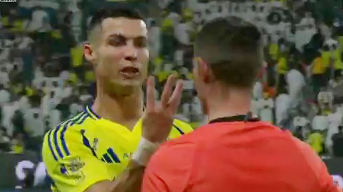 Furious Cristiano Ronaldo confronts referee at half-time and screams 'be fair' as nightmare week continues