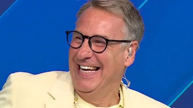 Fans baffled as Paul Merson 'dresses like a lemon' for Sky Sports Soccer Saturday return... but there's a reason for it