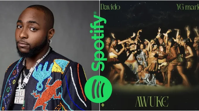 Davido’s Awuke sets record, earns highest Spotify streams in a day